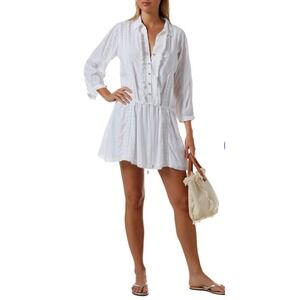 NWT Melissa Odabash Scalett White Mini Cover Up Dress Sz Medium $239